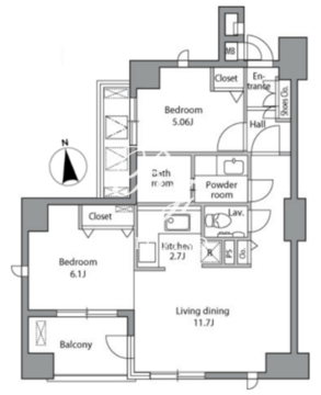 レジディア自由が丘 301 間取り図