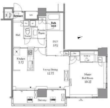 レジディアタワー目黒不動前 2804 間取り図