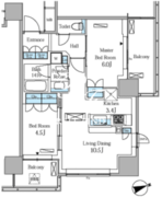 レジディアタワー目黒不動前 1704 間取り図