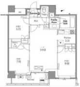 レジディアタワー目黒不動前 2305 間取り図