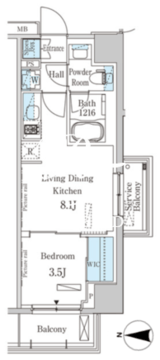 パークアクシス木場キャナルウエスト 601 間取り図
