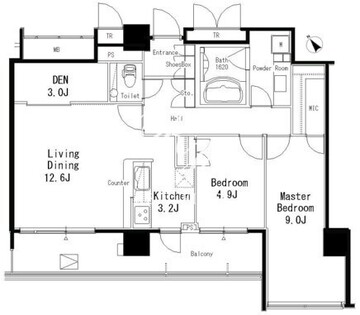 ＭＦＰＲ目黒タワー 302 間取り図