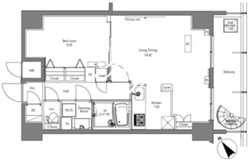 プラウドフラット隅田リバーサイド 402 間取り図