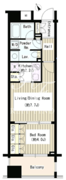 コクヨーレ日本橋 308 間取り図