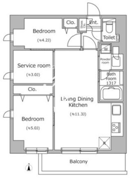 ドゥーエ南千住 404 間取り図