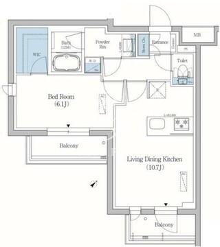 プライムブリス品川旗の台 410 間取り図
