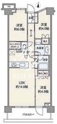 パークシティ高田馬場 2階64.64㎡-2 間取り図