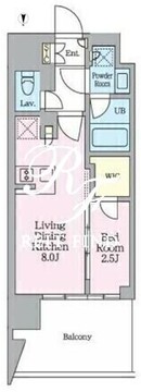 クレストコート東陽町 1401 間取り図