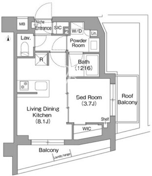 コンフォリア・リヴ永福町 407 間取り図