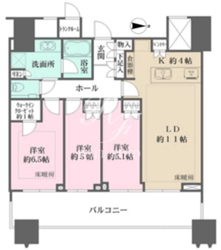 パークコート文京小石川ザタワー 3809 間取り図