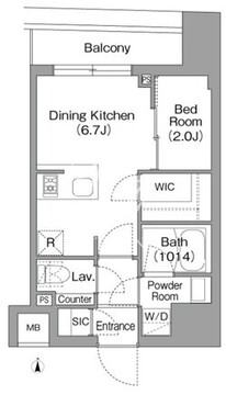 コンフォリア・リヴ八丁堀 204 間取り図