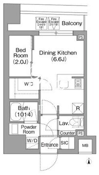コンフォリア・リヴ八丁堀 803 間取り図