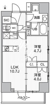 グランエール西日暮里ノース 301 間取り図