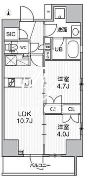 グランエール西日暮里ノース 801 間取り図