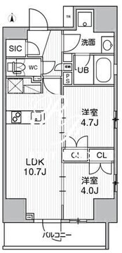 グランエール西日暮里ノース 1001 間取り図