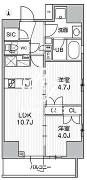 グランエール西日暮里ノース 1201 間取り図