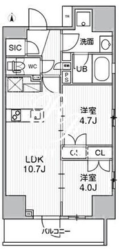 グランエール西日暮里ノース 1401 間取り図