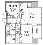グランエール西日暮里ノース 404 間取り図