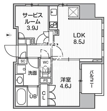 グランエール西日暮里ノース 404 間取り図