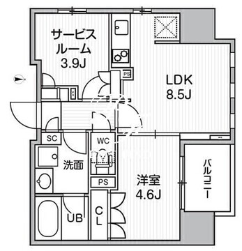 グランエール西日暮里ノース 804 間取り図