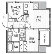 グランエール西日暮里ノース 1004 間取り図