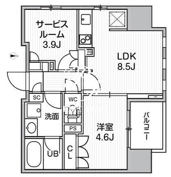 グランエール西日暮里ノース 1004 間取り図