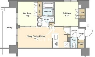 ジオエント上野稲荷町 1403 間取り図