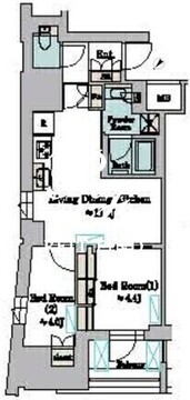ブリリアイスト墨田曳舟 201 間取り図