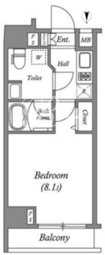 ジェノヴィア東中野スカイガーデン 506 間取り図