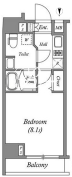ジェノヴィア東中野スカイガーデン 806 間取り図