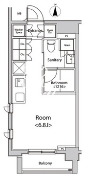 カスタリア菊川 306 間取り図
