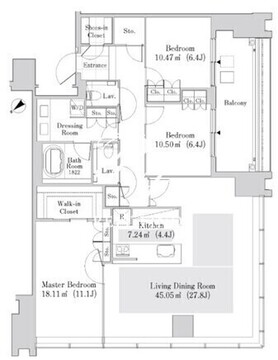 ラ・トゥール新宿ガーデン 3325 間取り図