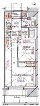 ブランシエスタ浅草蔵前 1002 間取り図