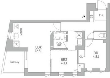 J.リヴェール武蔵小山ウエスト 301 間取り図