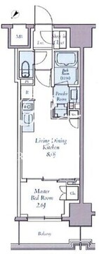 クレストコート東中野 302 間取り図