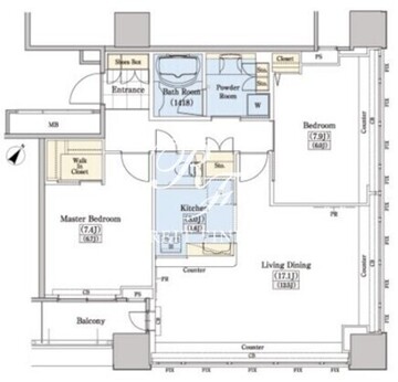レジディアタワー上池袋 TW-614 間取り図