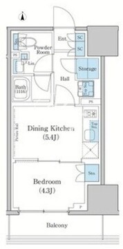 スタイリオ蒲田ウエスト 302 間取り図