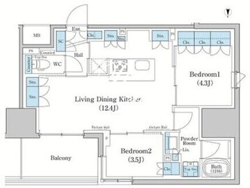 スタイリオ蒲田ウエスト 707 間取り図