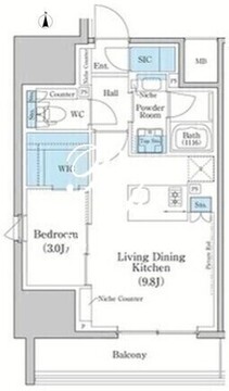 スタイリオ蒲田ウエスト 1401 間取り図