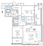 WORLD TOWER RESIDENCE 33階76.88㎡ 間取り図