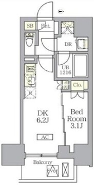 ザ・ライオンズフォーシア文京湯島 401 間取り図