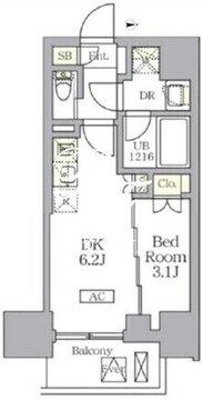 ザ・ライオンズフォーシア文京湯島 1201 間取り図