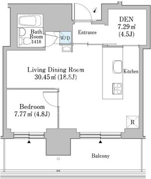 六本木グランドタワーレジデンス 705 間取り図