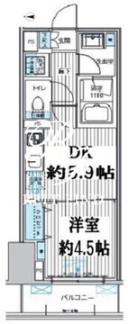 関寅ビル第10 502 間取り図