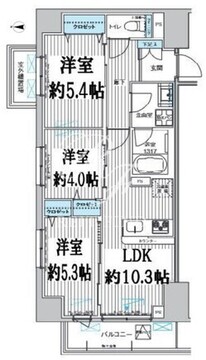 関寅ビル第10 203 間取り図