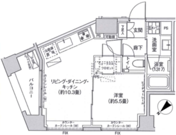ヘキサート六本木 302 間取り図