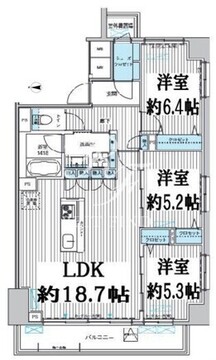 関寅ビル第10 601 間取り図