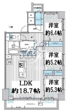 関寅ビル第10 701 間取り図