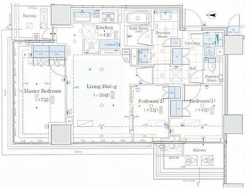 クラッシィタワー新宿御苑 2401 間取り図