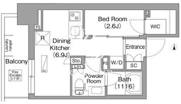 コンフォリア・リヴ門前仲町イースト 901 間取り図